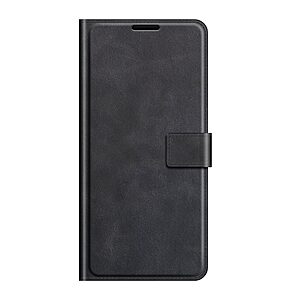 υποδοχές καρτών και μαγνητικό κούμπωμα Flip Wallet από συνθετικό δέρμα μαύρο