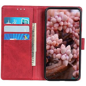 Θήκη Vivo V23 5G Mad Mask Litchi Skin v2  Leather με βάση στήριξης, υποδοχές καρτών και μαγνητικό κούμπωμα κόκκινο - Image 5