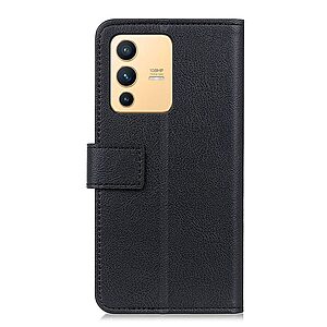 Θήκη Vivo V23 5G OEM Leather Wallet Case με βάση στήριξης, υποδοχές καρτών και μαγνητικό Back κούμπωμα Flip Wallet από συνθετικό δέρμα μαύρο - Image 3