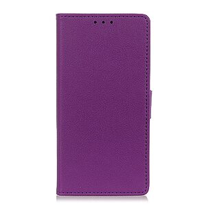 υποδοχές καρτών και μαγνητικό Back κούμπωμα Flip Wallet από συνθετικό δέρμα μωβ