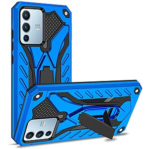 Θήκη Vivo V23 5G Mad Mask Πλάτη Shockproof Armor Series 2 με ποδαράκι Βάση στήριξης TPU μπλε