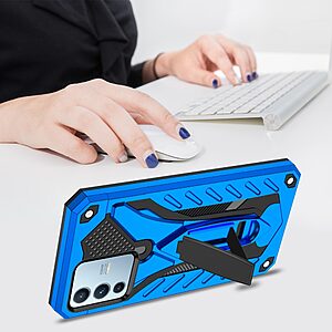 Θήκη Vivo V23 5G Mad Mask Πλάτη Shockproof Armor Series 2 με ποδαράκι Βάση στήριξης TPU μπλε - Image 4