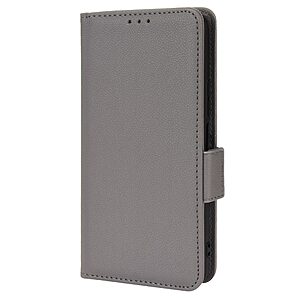 υποδοχή καρτών και μαγνητικό κούμπωμα Flip Wallet από συνθετικό δέρμα και TPU γκρι