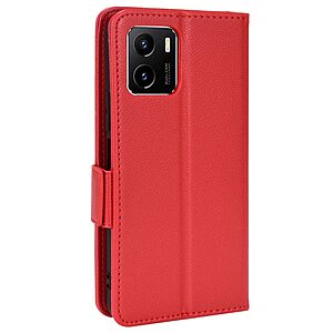 Θήκη Vivo Y01 OEM Skin Pro ultra thin με βάση στήριξης, υποδοχή καρτών και μαγνητικό κούμπωμα Flip Wallet από συνθετικό δέρμα και TPU κόκκινο - Image 3