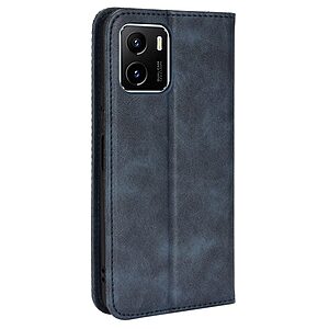Θήκη Vivo Y01 Mad Mask Leather Wallet Case V3 με βάση στήριξης, υποδοχές καρτών και εσωτερικό μαγνητικό κούμπωμα Flip Wallet από συνθετικό δέρμα μπλε - Image 3
