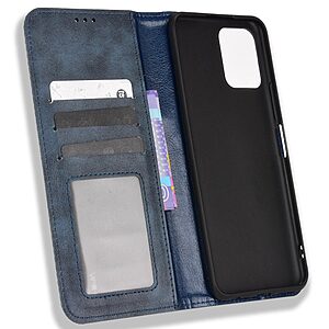 Θήκη Vivo Y01 Mad Mask Leather Wallet Case V3 με βάση στήριξης, υποδοχές καρτών και εσωτερικό μαγνητικό κούμπωμα Flip Wallet από συνθετικό δέρμα μπλε - Image 5