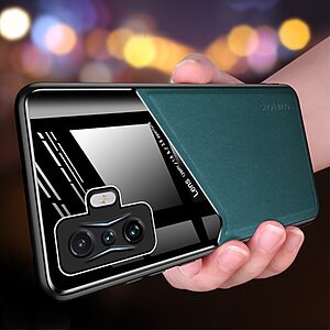 Θήκη Xiaomi Poco F4 GT 5G OEM Magnetic Glass Series πλάτη με ενσωματωμένο μαγνήτη και υποστήριξη μαγνητικής βάσης από συνθετικό δέρμα TPU μπλε - Image 4