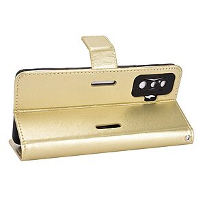 Θήκη Xiaomi Poco F4 GT 5G Mad Mask Leather Wallet Case Series 3 με βάση στήριξης, υποδοχές καρτών και μαγνητικό κούμπωμα Flip Wallet από συνθετικό δέρμα χρυσό - Image 3