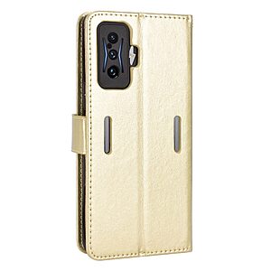 Θήκη Xiaomi Poco F4 GT 5G Mad Mask Leather Wallet Case Series 3 με βάση στήριξης, υποδοχές καρτών και μαγνητικό κούμπωμα Flip Wallet από συνθετικό δέρμα χρυσό - Image 5
