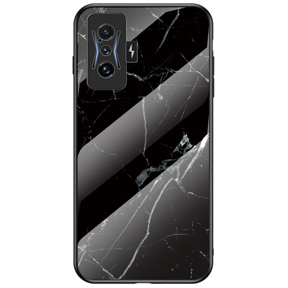 Θήκη Xiaomi Poco F4 GT 5G OEM σχέδιο Marble με Πλάτη Tempered Glass TPU μαύρο Θήκη Xiaomi Poco F4 GT 5G OEM σχέδιο Marble με Πλάτη Tempered Glass TPU μαύρο