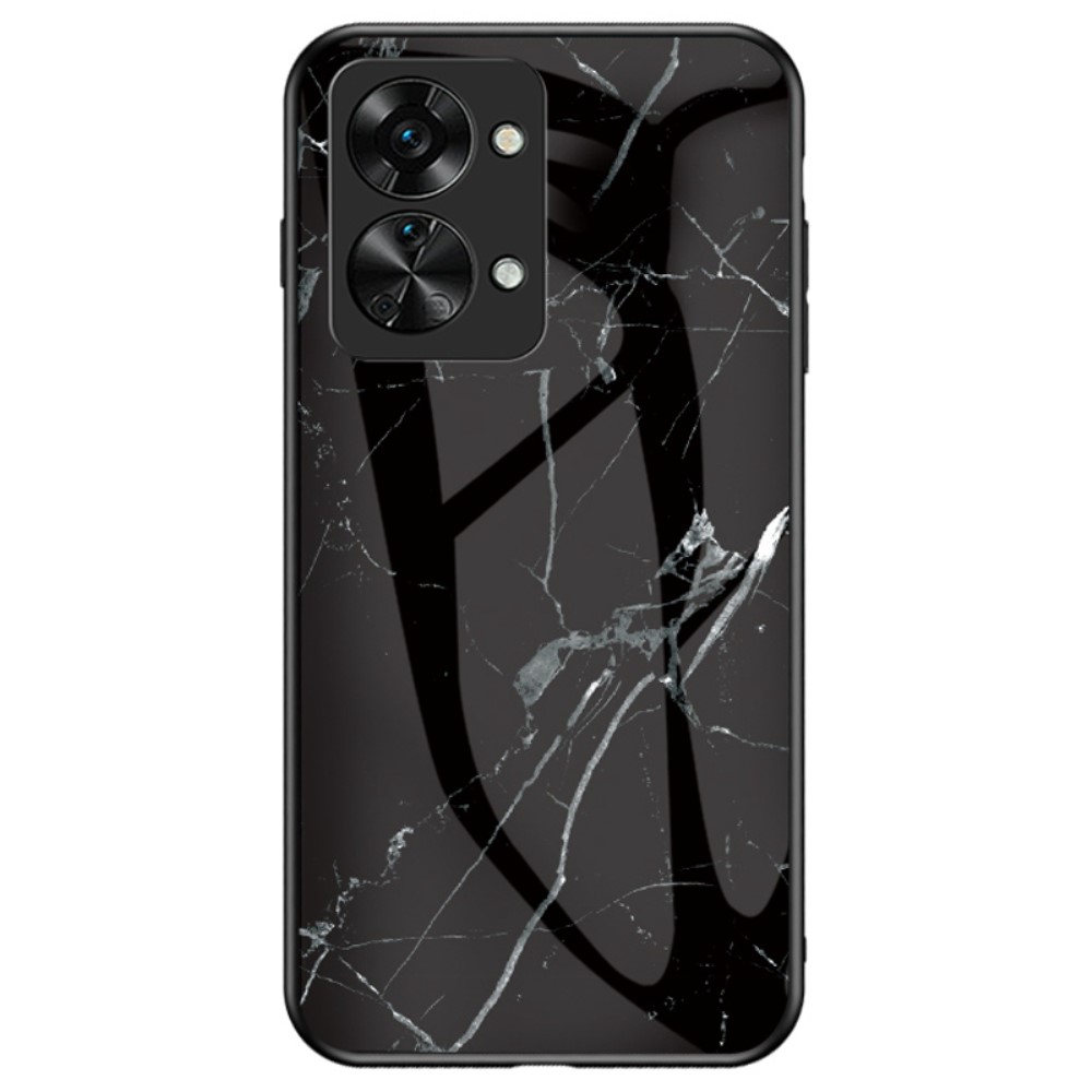 Θήκη OnePlus Nord 2T OEM σχέδιο Marble με Πλάτη Tempered Glass TPU μαύρο Θήκη OnePlus Nord 2T OEM σχέδιο Marble με Πλάτη Tempered Glass TPU μαύρο