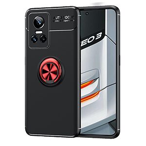 Θήκη Realme GT Neo3 OEM Magnetic Ring Kickstand / Μαγνητικό δαχτυλίδι / Βάση στήριξης TPU μαύρο / κόκκινο