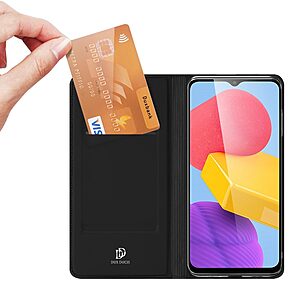 υποδοχή καρτών και μαγνητικό κούμπωμα Flip Wallet από συνθετικό δέρμα και TPU μαύρο