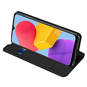 Θήκη Samsung Galaxy M13 DUX DUCIS Skin Pro Series με βάση στήριξης, υποδοχή καρτών και μαγνητικό κούμπωμα Flip Wallet από συνθετικό δέρμα και TPU μαύρο - Image 3