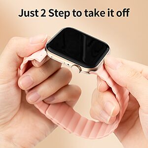 Kingxbar Magnetic Λουράκι Σιλικόνης για (Apple Watch 42/44/45mm) κόκκινο - Image 5