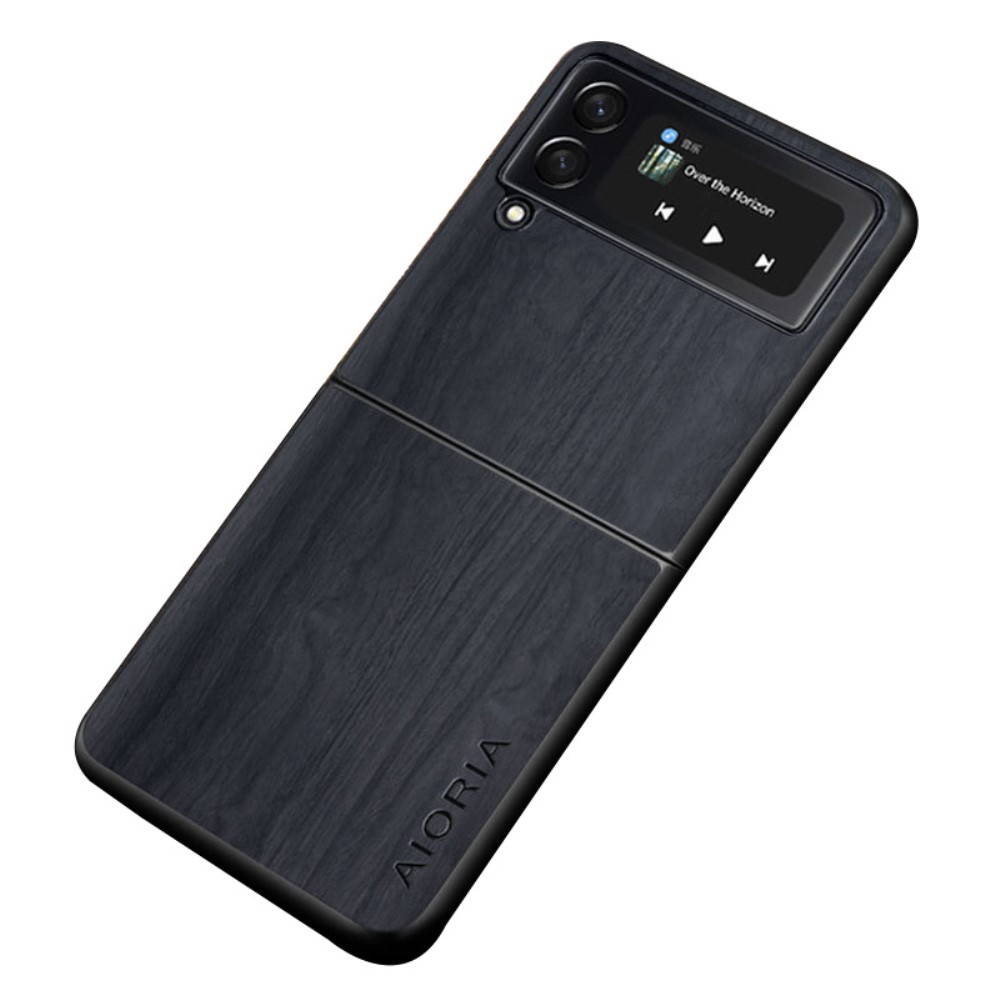 Θήκη Samsung Galaxy Z Flip4 5G AIORIA Aioria Πλάτη με υφή δερματίνης και σχέδιο ξύλο από σκληρό πλαστικό μαύρο Θήκη Samsung Galaxy Z Flip4 5G AIORIA Aioria Πλάτη με υφή δερματίνης και σχέδιο ξύλο από σκληρό πλαστικό μαύρο
