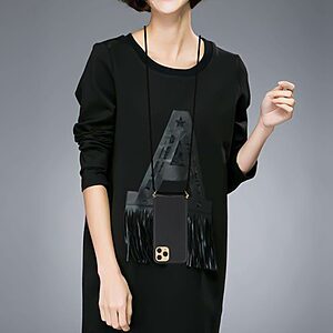 Θήκη iPhone 14 Pro Max OEM Soft Silicone Sockproof πλάτη με κορδόνι από αντικραδασμικό TPU μαύρο - Image 4