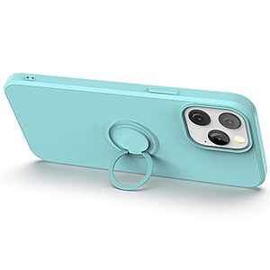 Θήκη iPhone 14 Pro Max OEM Ultra Thin Matte Premium Πλάτη με ημίσκληρο TPU και δαχτυλίδι στήριξης πορτοκαλί - Image 3