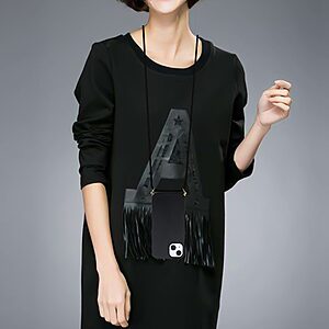 Θήκη iPhone 14 OEM Soft Silicone Sockproof πλάτη με κορδόνι από αντικραδασμικό TPU μαύρο - Image 4