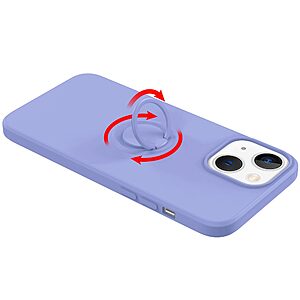 Θήκη iPhone 14 OEM Ultra Thin Matte Premium Πλάτη με ημίσκληρο TPU και δαχτυλίδι στήριξης μαύρο - Image 3