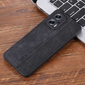 Θήκη Xiaomi Poco X4 GT 5G AZNS Imprinted Series Πλάτη με ανάγλυφη επιφάνεια από συνθετικό δέρμα και TPU μαύρο - Image 4