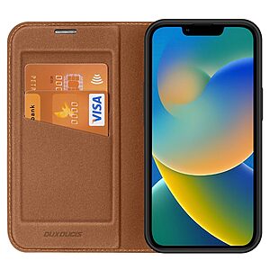 υποδοχή καρτών και μαγνητικό κούμπωμα Flip Wallet από συνθετικό δέρμα και εσωτερικό TPU καφέ