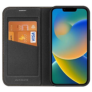 υποδοχή καρτών και μαγνητικό κούμπωμα Flip Wallet από συνθετικό δέρμα και εσωτερικό TPU μαύρο