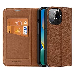 υποδοχή καρτών και μαγνητικό κούμπωμα Flip Wallet από συνθετικό δέρμα και εσωτερικό TPU καφέ