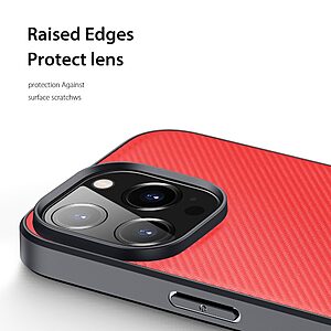 Θήκη iPhone 14 Pro Dux Ducis Fino Series 2 πλάτη από ύφασμα με εσωτερικό Premium TPU κόκκινο - Image 5