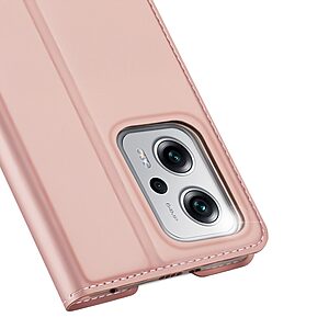 Θήκη Xiaomi Poco X4 GT 5G Dux Ducis Skin Pro Series με βάση στήριξης, υποδοχή καρτών και μαγνητικό κούμπωμα Flip Wallet από συνθετικό δέρμα και TPU ροζ - Image 3