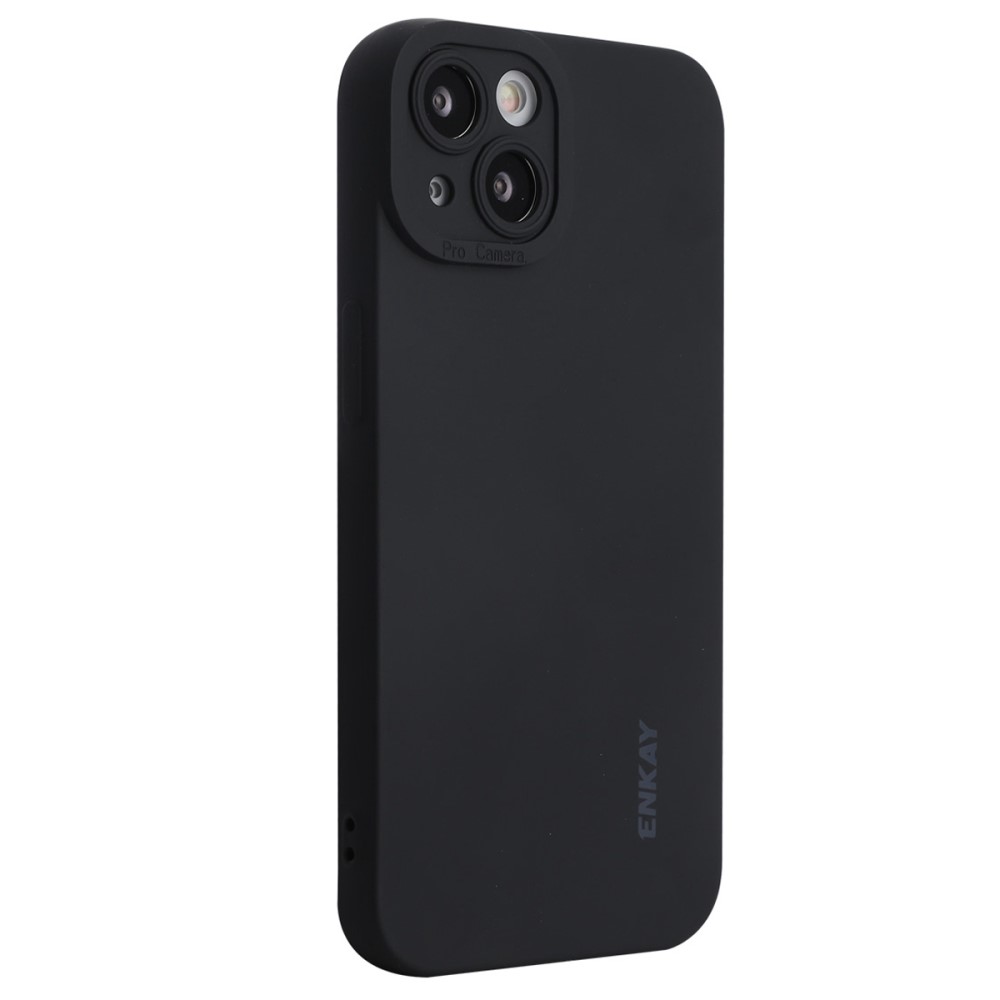 Θήκη iPhone 14 ENKAY HAT Prince Soft Liquid Silicone Πλάτη από Premium TPU μαύρο