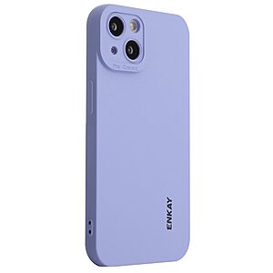 Θήκη iPhone 14 ENKAY HAT Prince Soft Liquid Silicone Πλάτη από Premium TPU μωβ