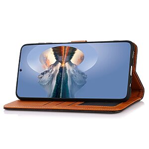 Θήκη iPhone 14 Pro KHAZNEH Leather Wallet Golden Clasp με βάση στήριξης, υποδοχές καρτών και μαγνητικό κούμπωμα μπλε - Image 3