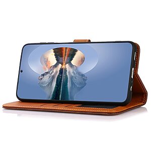 Θήκη iPhone 14 Pro KHAZNEH Leather Wallet Golden Clasp με βάση στήριξης, υποδοχές καρτών και μαγνητικό κούμπωμα ροζ χρυσό - Image 3