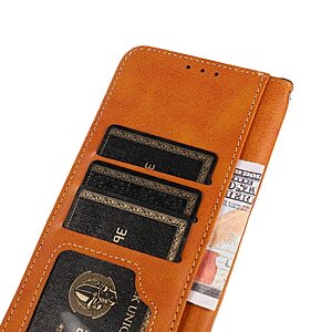 Θήκη iPhone 14 Pro Max KHAZNEH Leather Wallet Golden Clasp με βάση στήριξης, υποδοχές καρτών και μαγνητικό κούμπωμα μαύρο - Image 4