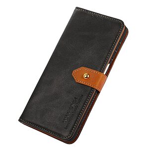 Θήκη iPhone 14 Pro Max KHAZNEH Leather Wallet Golden Clasp με βάση στήριξης, υποδοχές καρτών και μαγνητικό κούμπωμα μαύρο - Image 5