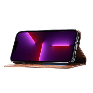 Θήκη iPhone 14 Mad Mask Leather Wallet Business Golden Clasp με βάση στήριξης, υποδοχές καρτών και μαγνητικό κούμπωμα μαύρο - Image 3