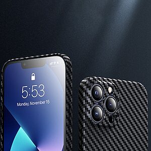 Θήκη iPhone 14 Mad Mask με υφή Carbon Fiber Ultra Slim με πλάτη αντικραδασμική από σκληρό πλαστικό μαύρο / κόκκινο - Image 5