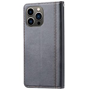 Θήκη iPhone 14 Pro Mad Mask Leather Wallet Business Golden Clasp με βάση στήριξης, υποδοχές καρτών και μαγνητικό κούμπωμα μαύρο - Image 5