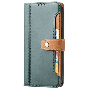 Θήκη iPhone 14 Pro Mad Mask Leather Wallet Business Golden Clasp με βάση στήριξης, υποδοχές καρτών και μαγνητικό κούμπωμα πράσινο - Image 4