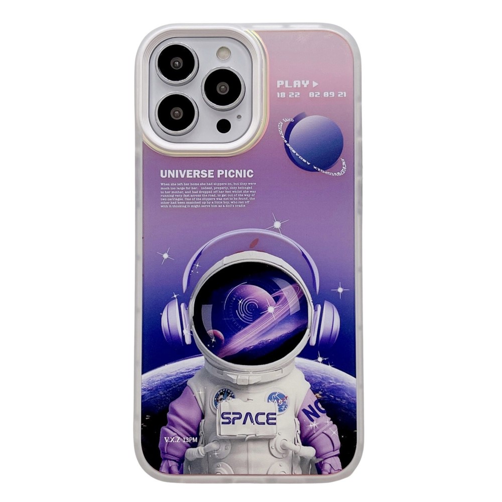 Θήκη iPhone 14 Pro Mad Mask σχέδιο Astronaut Spaceman με προστατευτικό περίβλημα κάμερας και Πλάτη από σκληρό πλαστικό μωβ
