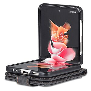 Θήκη Samsung Galaxy Z Flip4 5G Mad Mask Leather Wallet Case με βάση στήριξης, υποδοχές καρτών και μαγνητικό κούμπωμα Flip Wallet από συνθετικό δέρμα και σκληρό πλαστικό μαύρο - Image 3