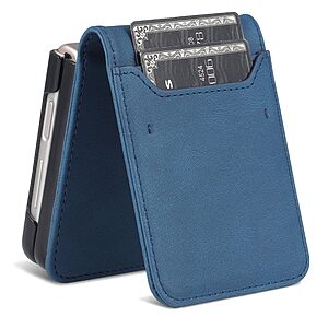 Θήκη Samsung Galaxy Z Flip4 5G Mad Mask Leather Wallet Case με βάση στήριξης, υποδοχές καρτών και μαγνητικό κούμπωμα Flip Wallet από συνθετικό δέρμα και σκληρό πλαστικό μπλε - Image 4