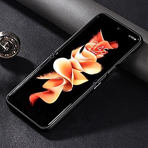 Θήκη Samsung Galaxy Z Flip4 5G Mad Mask πλάτη με υφασμάτινη υφή, συμβατή μαγνητική ασύρματη φόρτιση από σκληρό πλαστικό μαύρο - Image 3