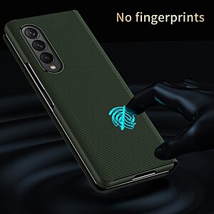 Θήκη Samsung Galaxy Z Fold4 5G Mad Mask Flip Wallet με βάση στήριξης, μαγνητικό κούμπωμα και υφή Kevlar από σκληρό πλαστικό μαύρο - Image 4