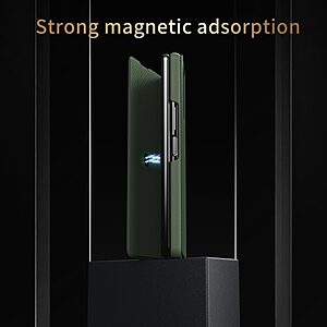 Θήκη Samsung Galaxy Z Fold4 5G Mad Mask Flip Wallet με βάση στήριξης, μαγνητικό κούμπωμα και υφή Kevlar από σκληρό πλαστικό μαύρο - Image 5