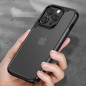 Θήκη iPhone 14 Pro MOCOLO K14 Series Matte Hybrid αντικραδασμική από υφή Carbon Fiber Πλάτη TPU μαύρο - Image 5