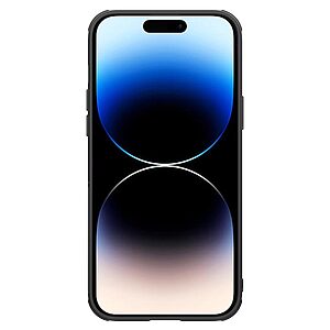 Θήκη iPhone 14 Pro Max NiLLkin Camshield Fiber Texture Series Πλάτη με προστασία για την κάμερα από σκλήρό Premium TPU μαύρο - Image 3