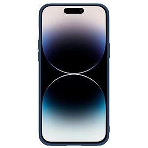 Θήκη iPhone 14 Pro Max NiLLkin Camshield Leather Series Πλάτη με προστασία για την κάμερα από σκλήρό Premium TPU μπλε - Image 2