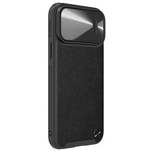 Θήκη iPhone 14 Pro NiLLkin Camshield Leather Series Πλάτη με προστασία για την κάμερα από σκλήρό Premium TPU μαύρο - Image 4